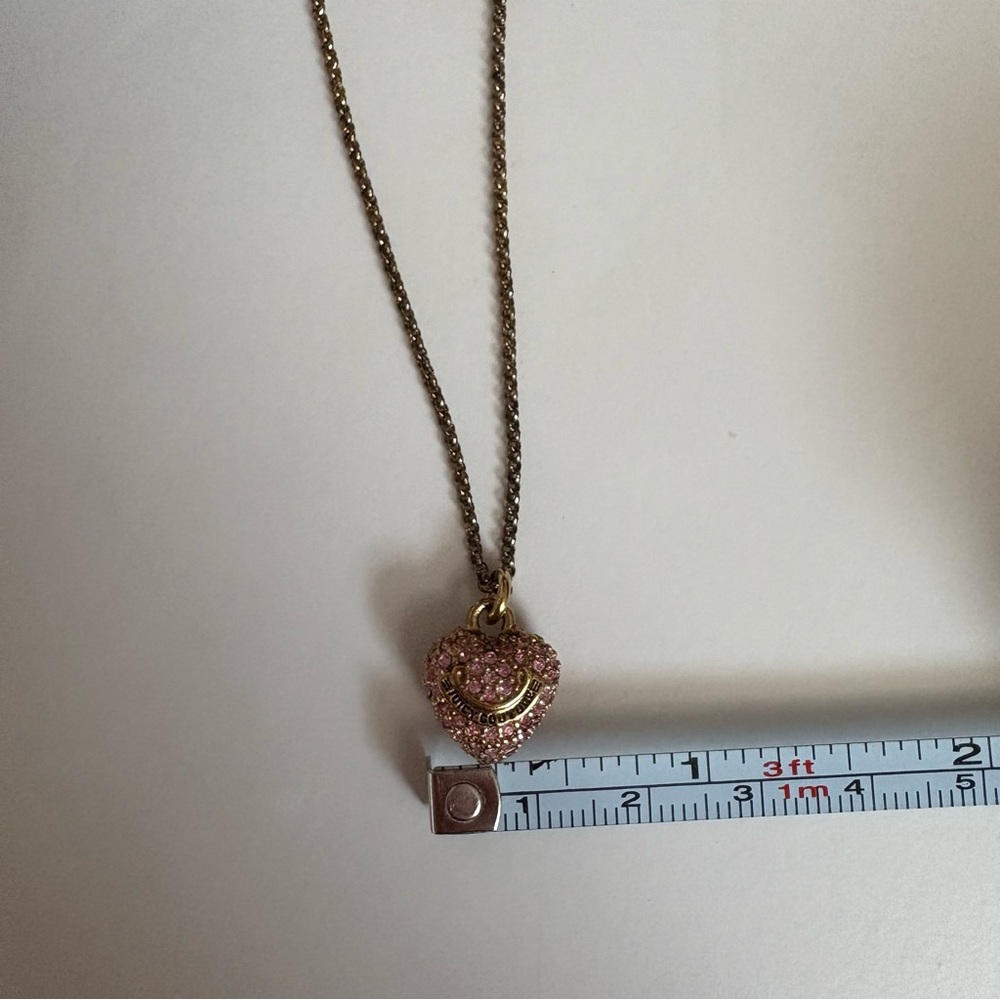 Vintage Juicy Couture Pink & Gold Heart Necklace - Picture 10 of 10